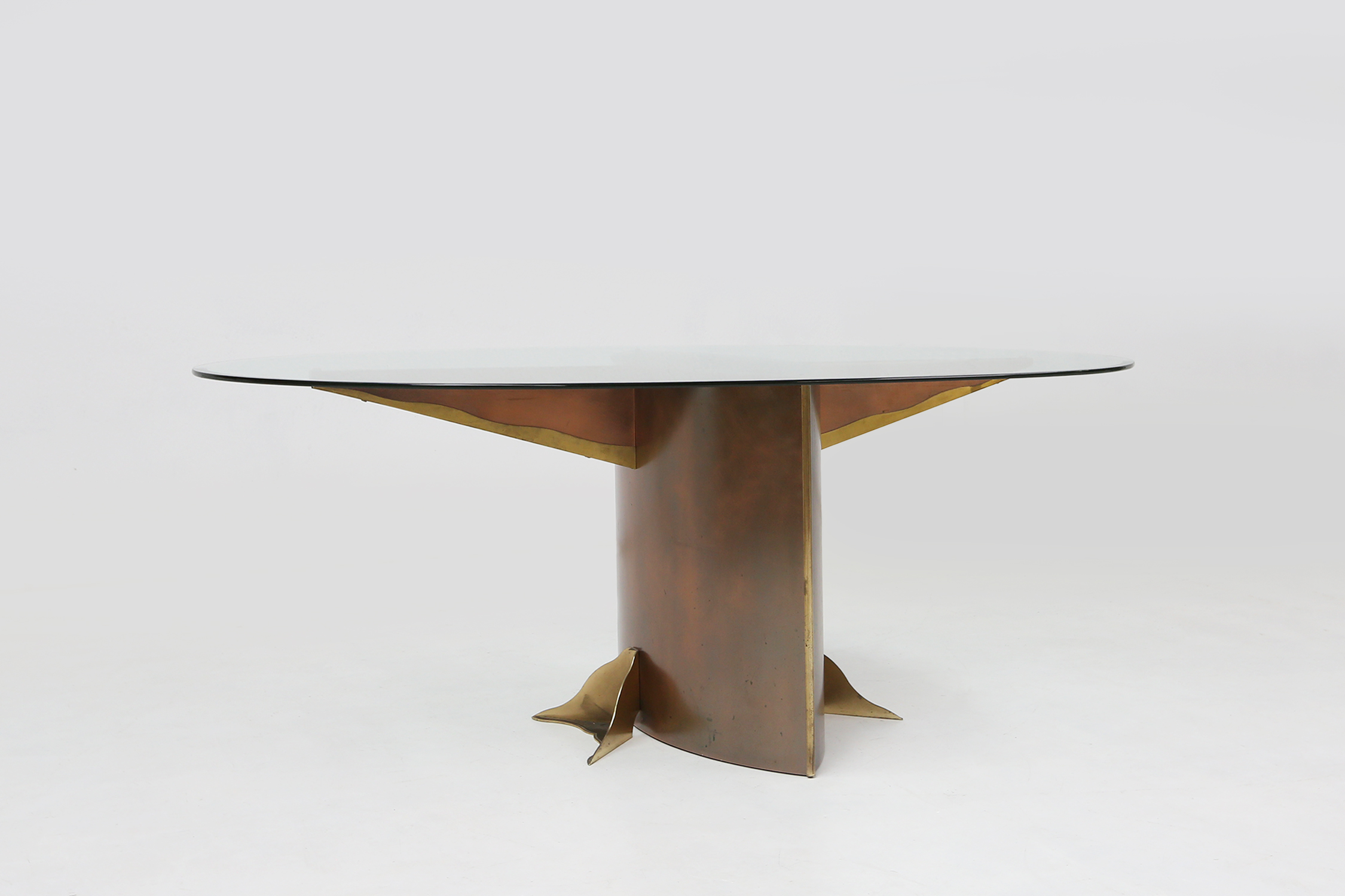 Stunning Belgo Chrome oval dining table, Belgium ca. 1980thumbnail